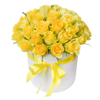 Коробка с цветами  "Желтые Розы"